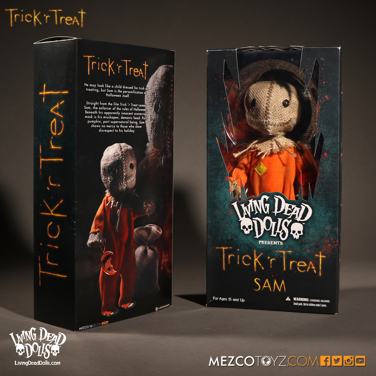 Mezco Toys Trick r' Treat Sam Mega Scale 15-Inch Doll Halloween 