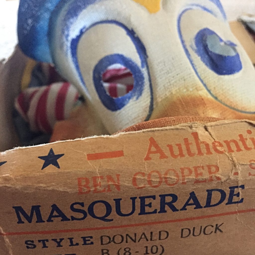An early Donald Duck gauze mask by Ben Cooper.
